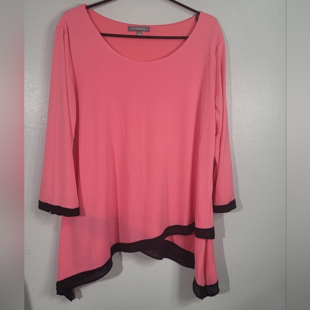 Coral pink women's blouse. Size XL. NY Collection brand.